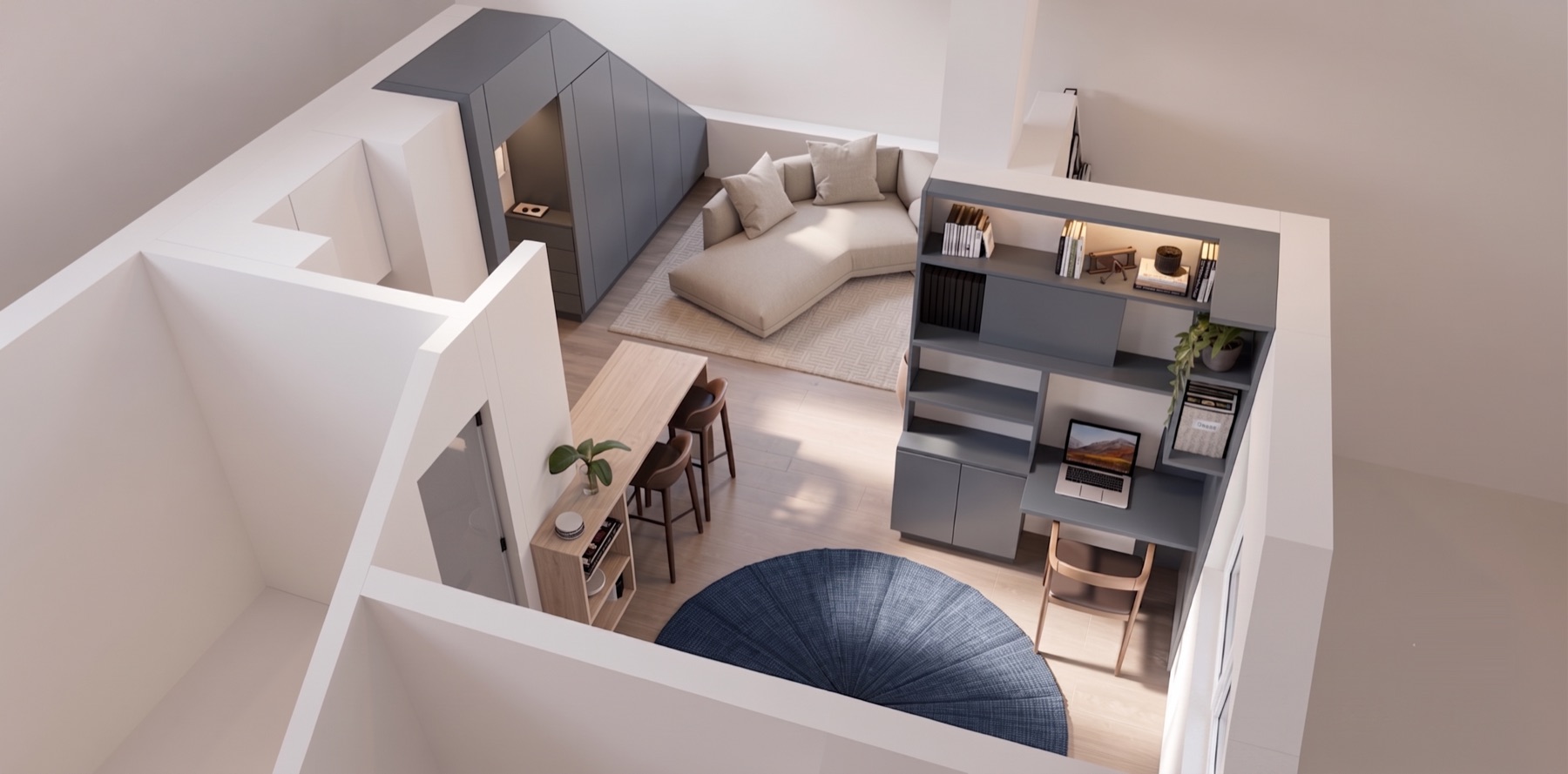 3D-Visualisierung der neuen Dachwohnung